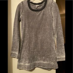 Splendid Vintage Burnout Pullover Fleece Tunic Sweatshirt